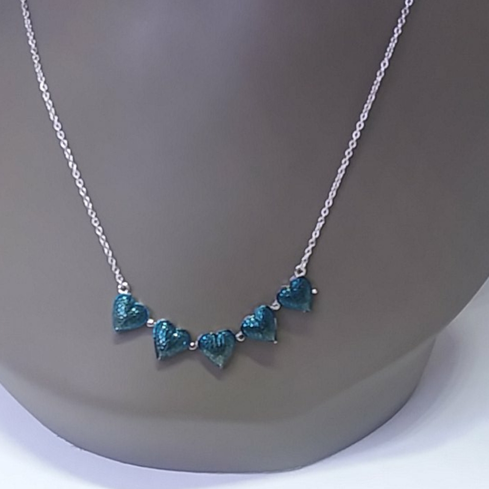 Blue diamond accent Heart necklace